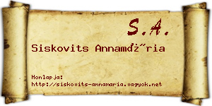 Siskovits Annamária névjegykártya